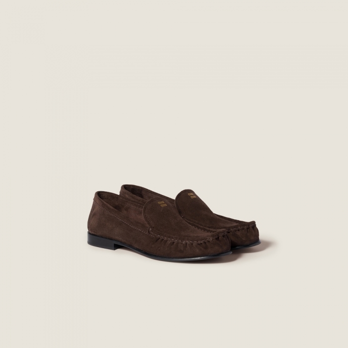 Miu Miu Suede loafers Dark Brown