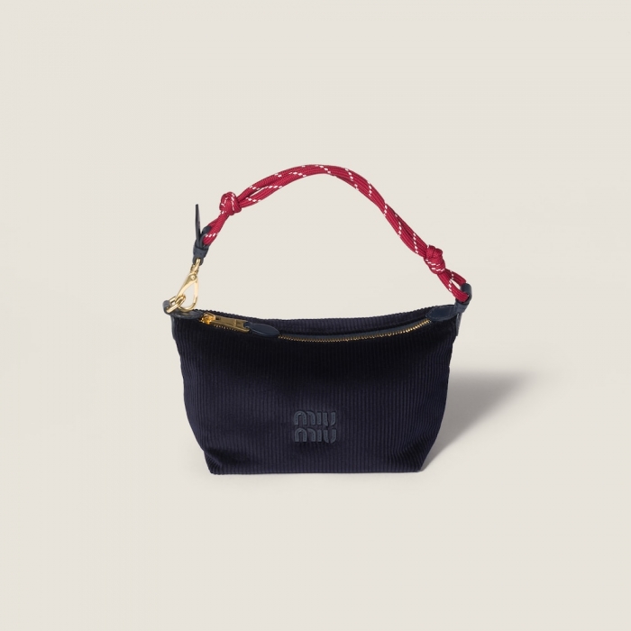 Miu Miu Corduroy pouch - Navy Blue/Amaranth