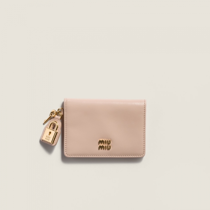 Miu Miu Leather card holder Powder Pink