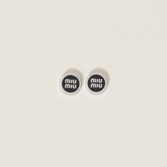 Miu Miu Enameled metal earrings Black