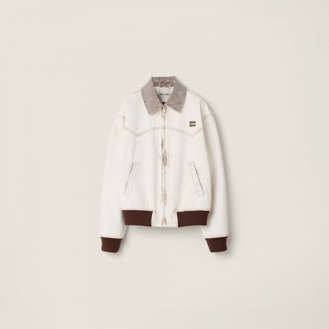 Miu Miu Denim blouson jacket White