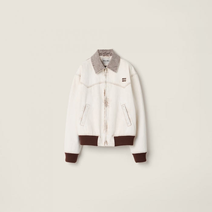 Miu Miu Denim blouson jacket White