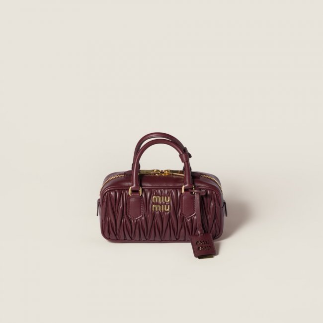 Miu Miu Arcadie matelassé nappa leather bag Burgundy
