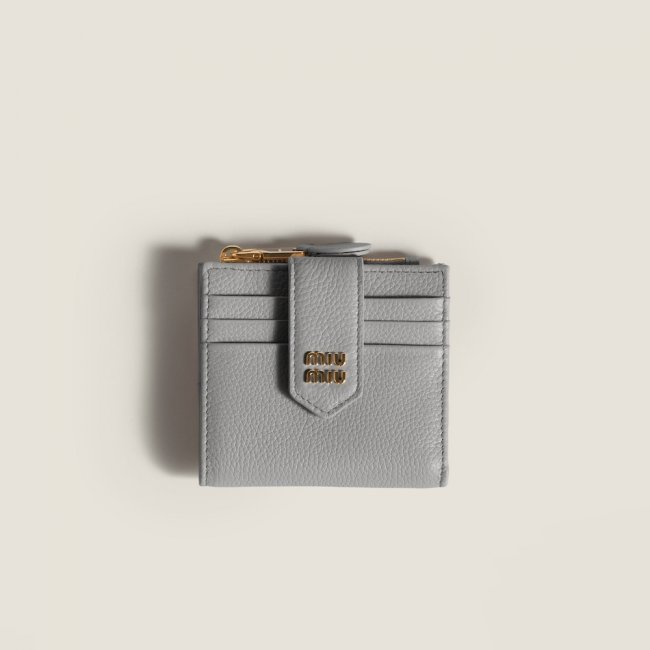 Miu Miu Small leather wallet Pearl Gray