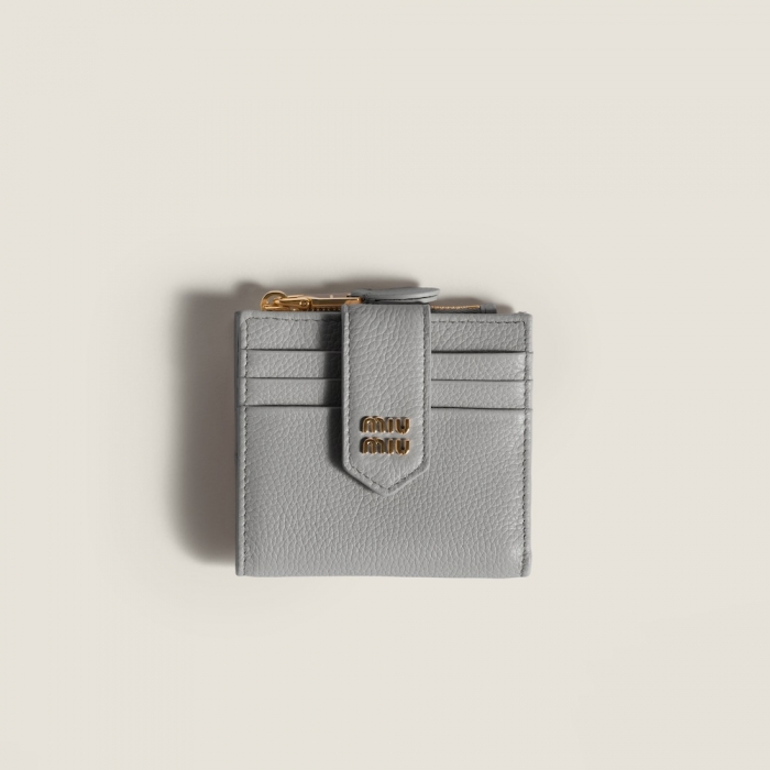 Miu Miu Small leather wallet Pearl Gray