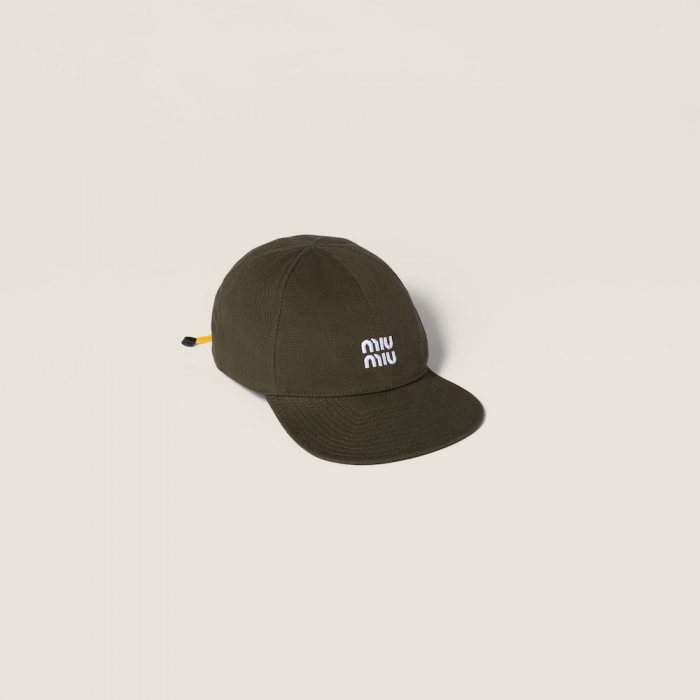 Miu Miu Denim baseball cap - Forest Green/Yellow