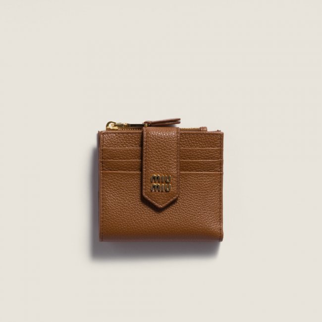 Miu Miu Small leather wallet Cognac