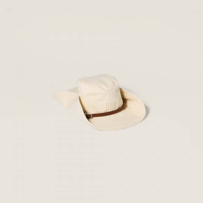 Miu Miu Drill cowboy hat - Ecru