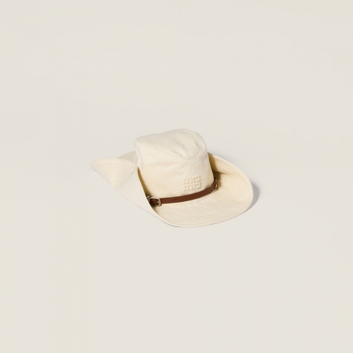 Miu Miu Drill cowboy hat - Ecru