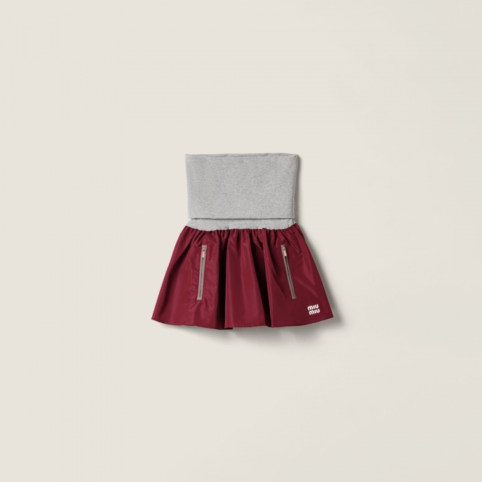 Miu Miu Technical fabric miniskirt Amaranth / Gray
