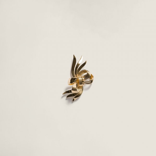 Miu Miu Metal bow brooch Gold