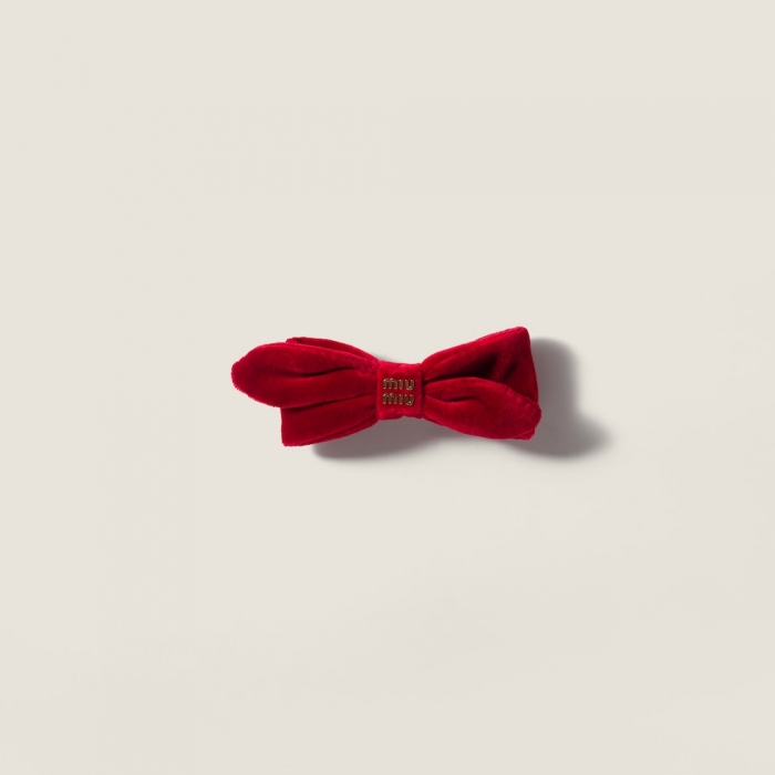 Miu Miu Velvet hair clip - Red