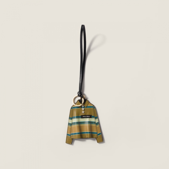 Miu Miu Leather key ring trick - Mustard