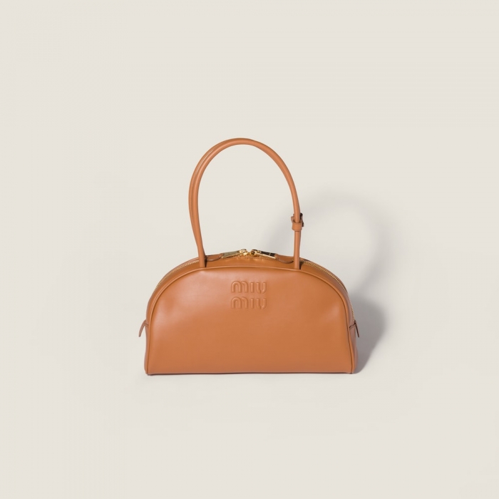 Miu Miu Beau leather bag Cognac