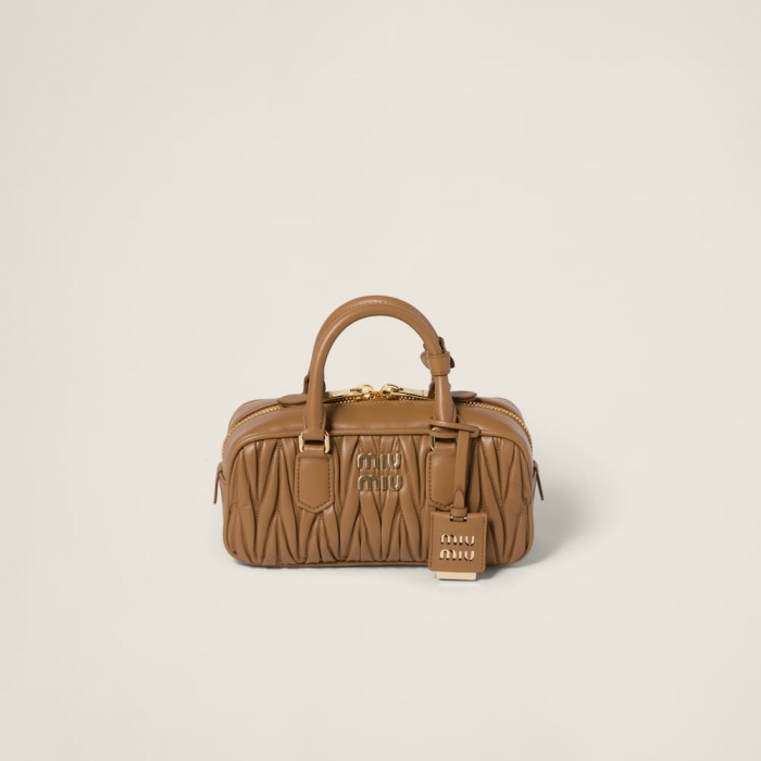 Miu Miu Arcadie matelassé nappa leather bag Caramel