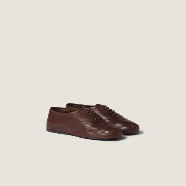Miu Miu Nappa leather laced shoes Briarwood