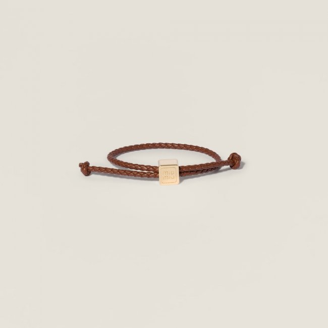 Miu Miu Leather bracelet Cognac