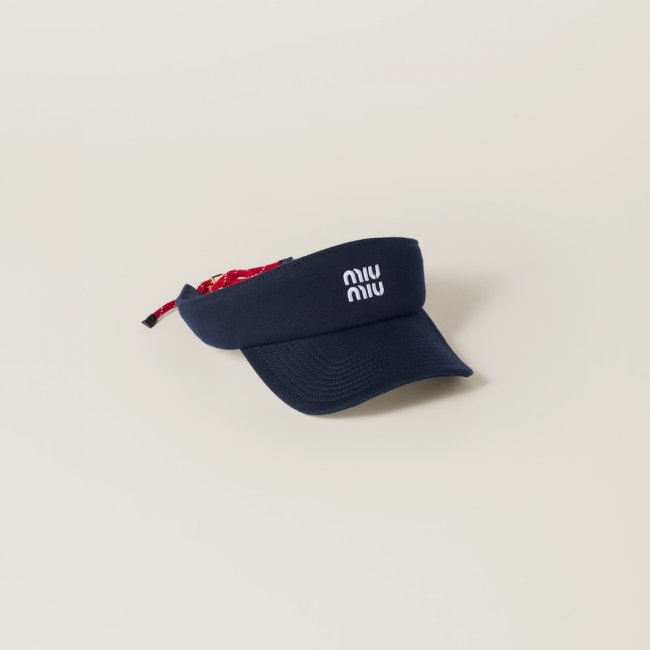 Miu Miu Denim visor - Blue/Red