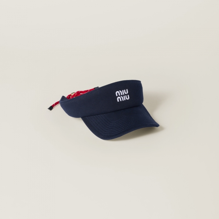 Miu Miu Denim visor - Blue/Red