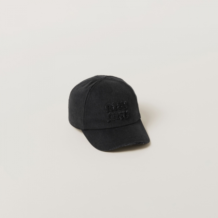 Miu Miu Denim baseball cap - Black