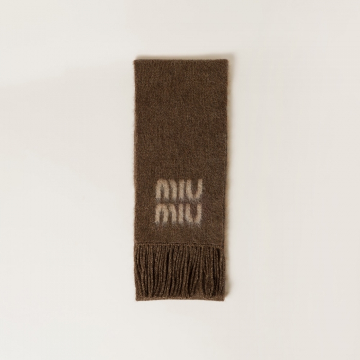 Miu Miu Wool and mohair scarf - Tobacco