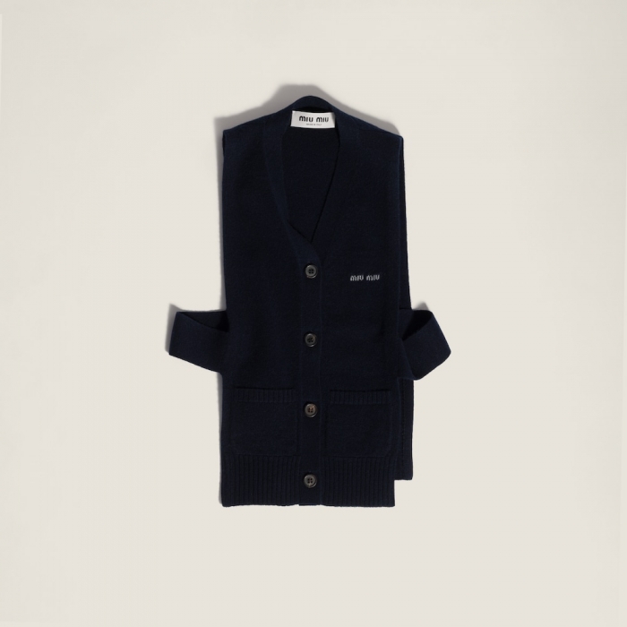 Miu Miu Cashmere cardigan vest Navy