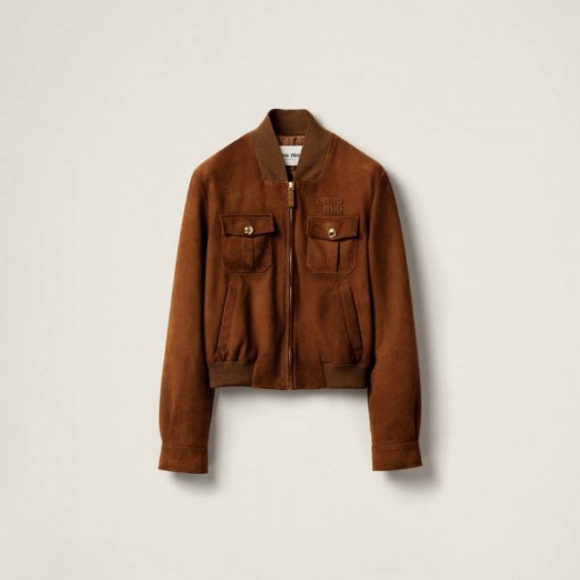 Miu Miu Waxed suede jacket Brandy