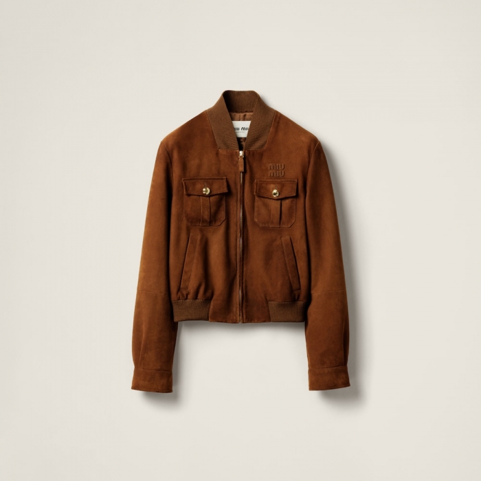 Miu Miu Waxed suede jacket Brandy