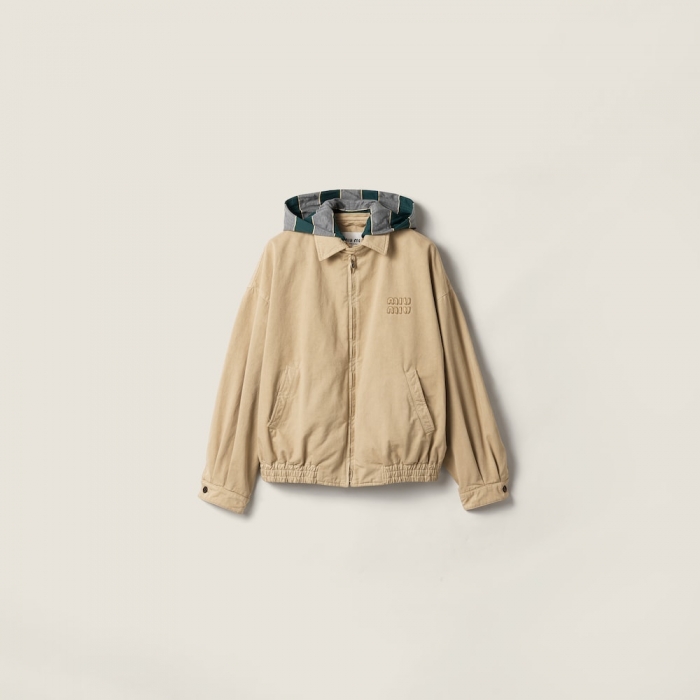 Miu Miu Old gabardine blouson jacket Beige