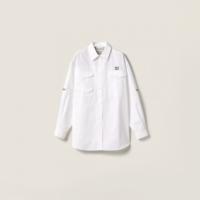 Miu Miu Poplin shirt-dress White