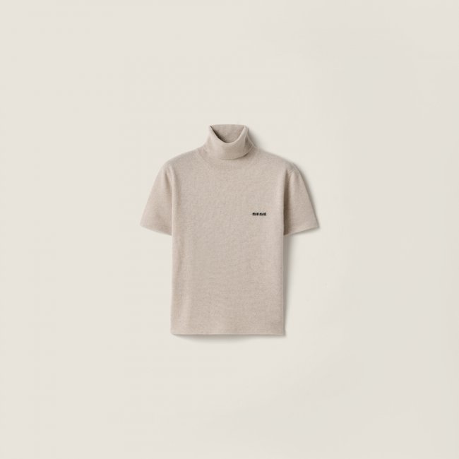 Miu Miu Cashmere turtleneck sweater Sand Beige