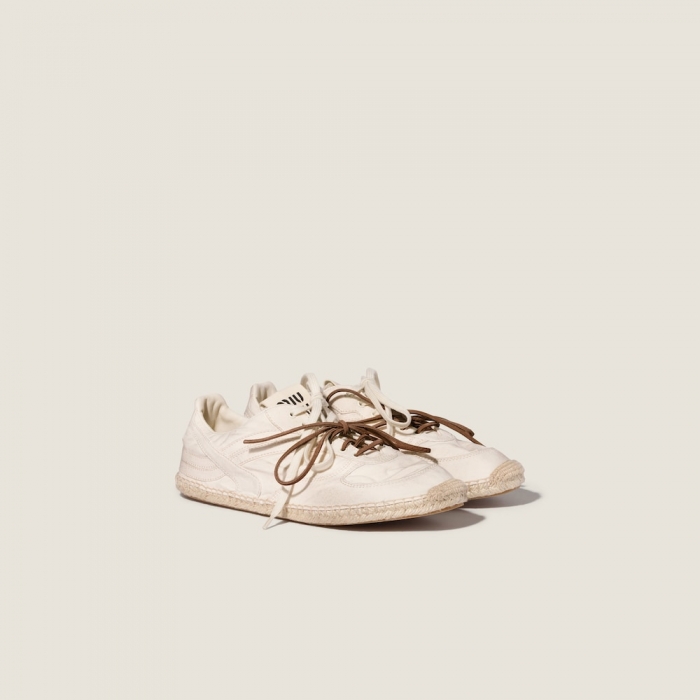 Miu Miu Gymnasium canvas sneakers Ecru