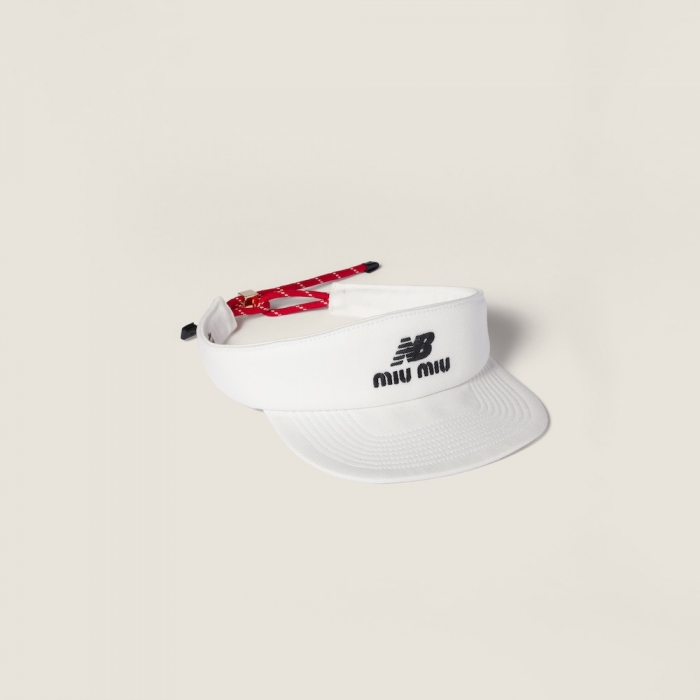 Miu Miu Denim visor - White/Red