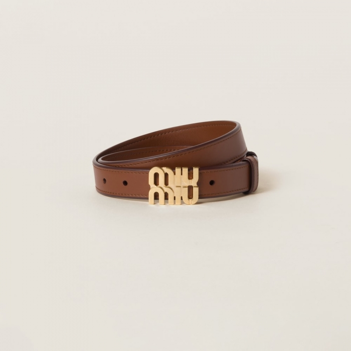 Miu Miu Leather belt - Tobacco