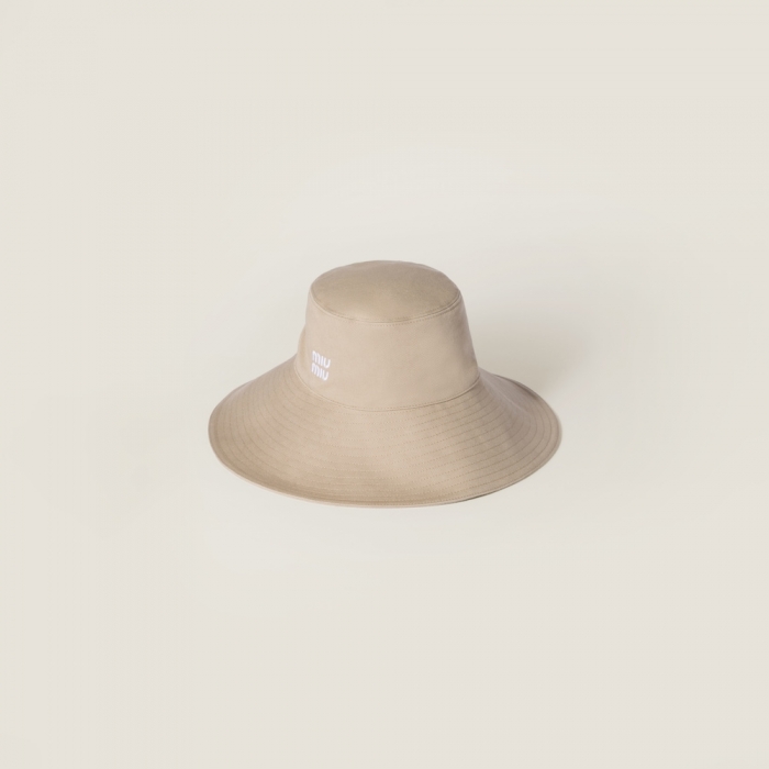 Miu Miu Denim hat - Beige/Amaranth