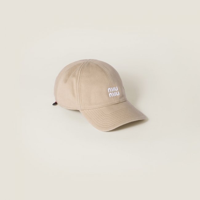 Miu Miu Denim baseball cap - Beige/Amaranth
