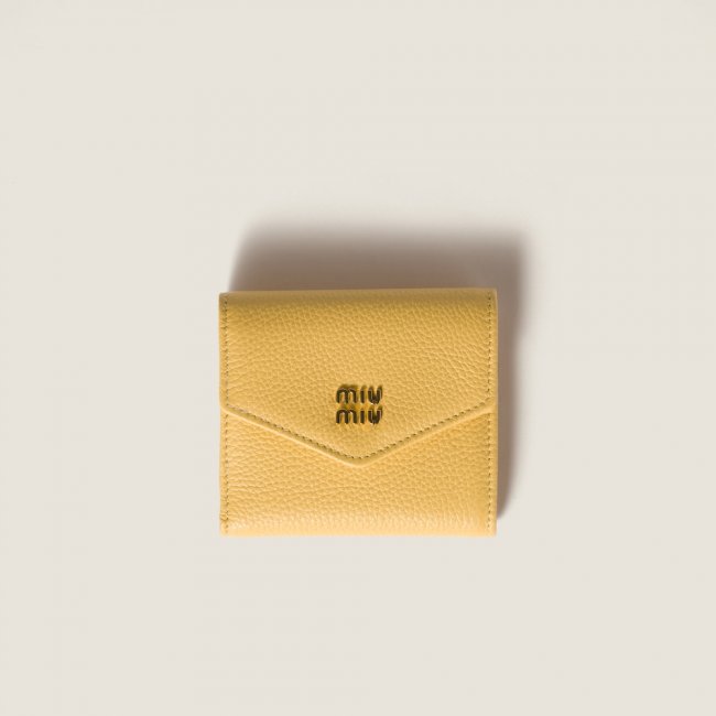Miu Miu Small leather wallet Yellow