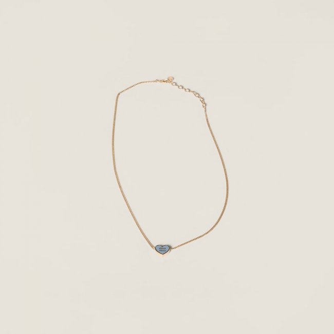 Miu Miu Metal necklace Gold / Celeste
