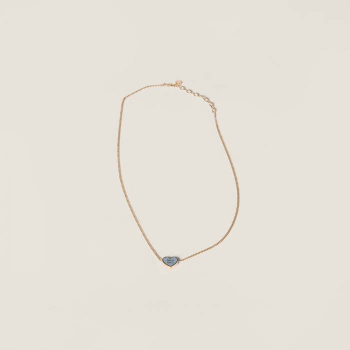 Miu Miu Metal necklace Gold / Celeste