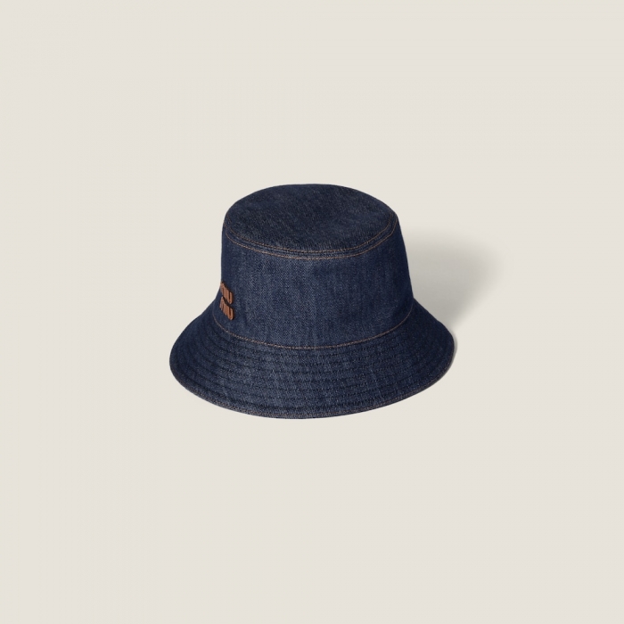 Miu Miu Denim bucket hat - Blue/Brandy
