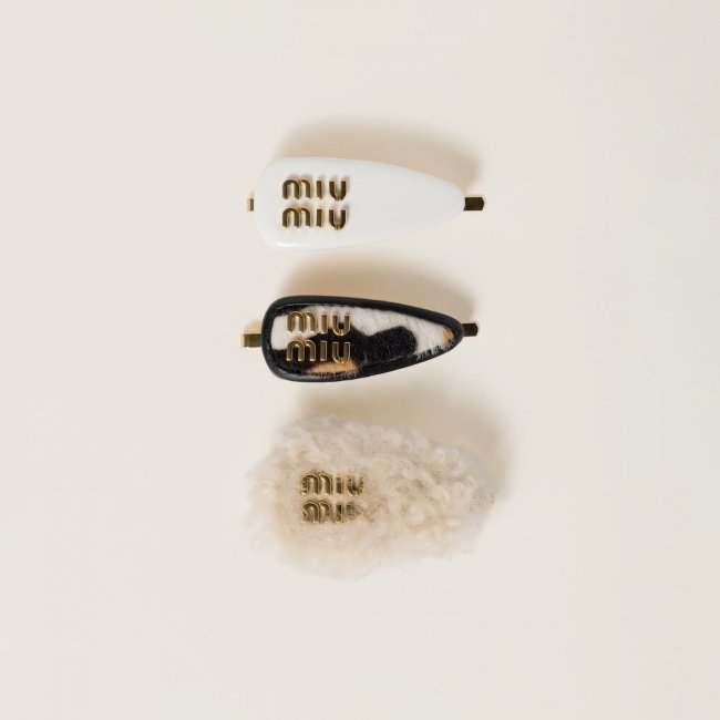 Miu Miu Hair clip set - White