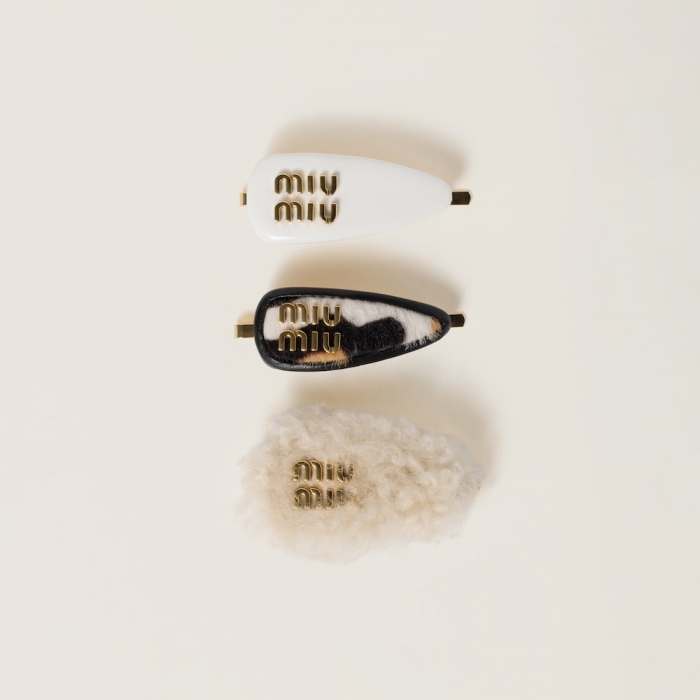 Miu Miu Hair clip set - White
