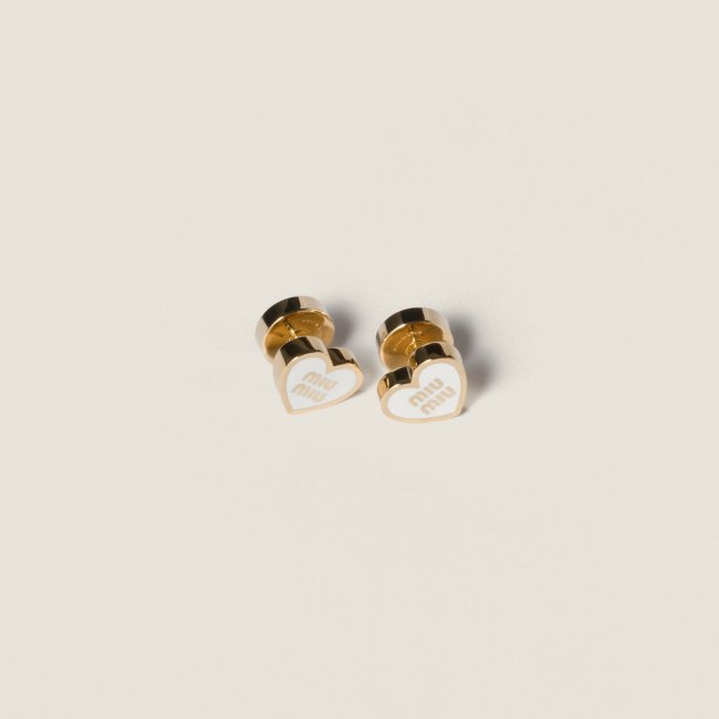 Miu Miu Metal earrings Gold / White