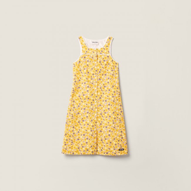 Miu Miu Poplin dress Yellow / Purple