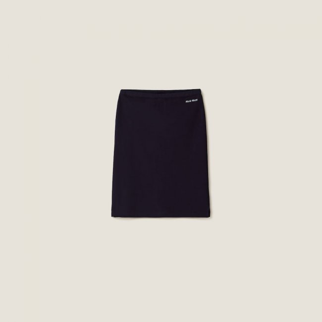 Miu Miu Cotton piqué skirt Navy