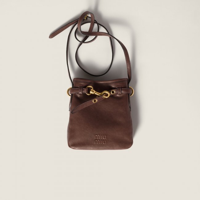 Miu Miu Nappa leather pouch - Briarwood