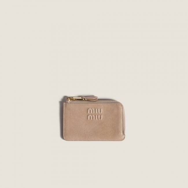 Miu Miu Nappa leather envelope card holder Cord
