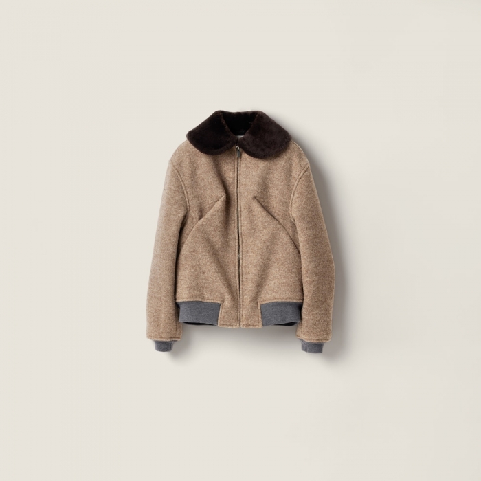 Miu Miu Shetland wool blouson jacket Cord
