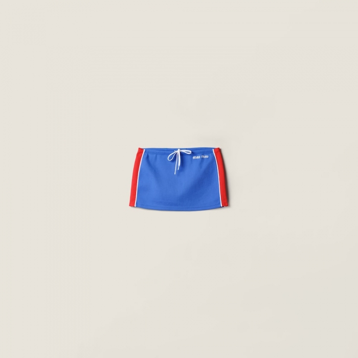 Miu Miu Technical yarn miniskirt Bright Blue / Red