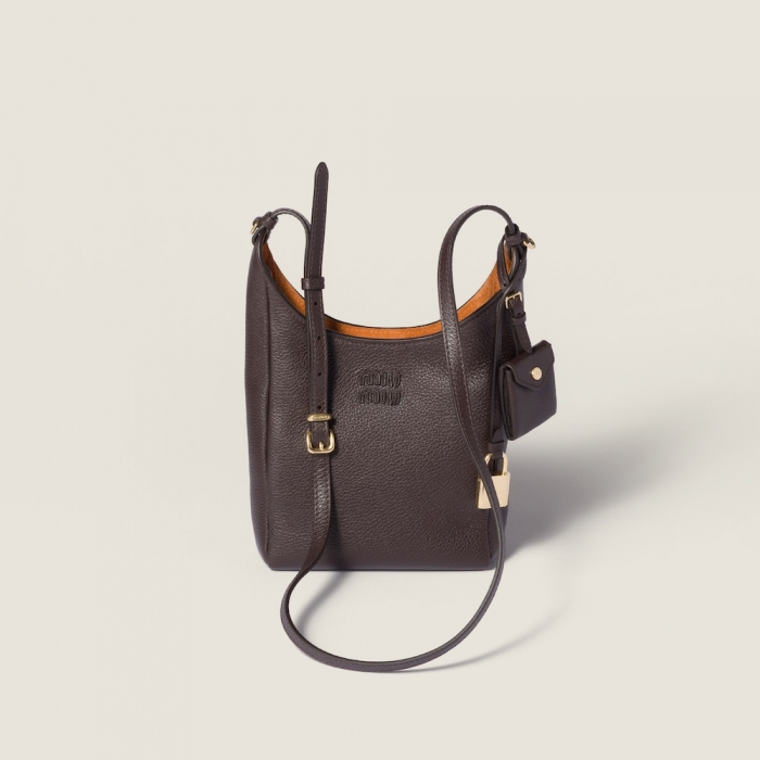 Miu Miu Leather bucket bag Dark Brown / Papaya